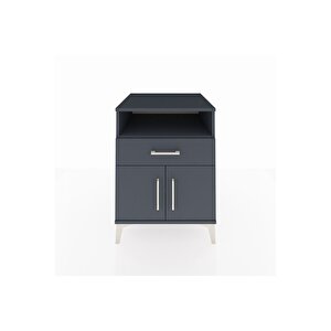 Kronos Komodin 2 Raflı Tek Çekmeceli 2 Kapaklı 60x59x80 Antrasit-antrasit