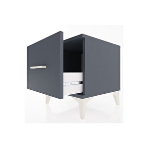 Hyperion Komodin Tek Çekmeceli 44x44x48 Antrasit-antrasit