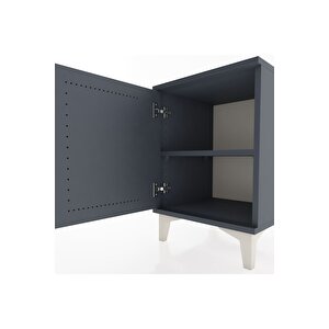 Hyperion Komodin Tek Raflı Tek Kapaklı 44x44x64 Antrasit-antrasit