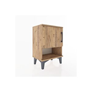 Arges Komodin 2 Raflı Tek Kapaklı 44x30x64 Çam-çam