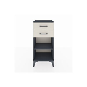 Arges Komodin Tek Raflı 2 Çekmeceli 44x30x96 Antrasit-aytaşı