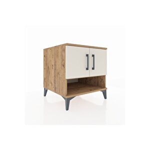 Kronos Komodin 2 Raflı 2 Kapaklı 60x59x64 Çam-aytaşı