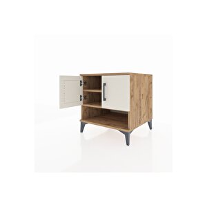 Kronos Komodin 2 Raflı 2 Kapaklı 60x59x64 Çam-aytaşı