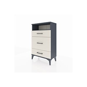 Arges Komodin Tek Raflı 3 Çekmeceli 60x30x96 Antrasit-aytaşı