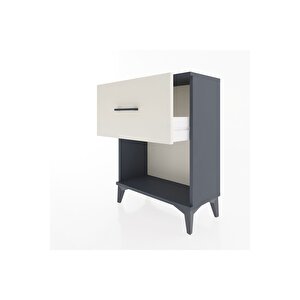 Arges Komodin Tek Çekmeceli 60x30x80 Antrasit-aytaşı