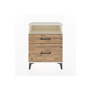 Arges Komodin Tek Raflı 2 Çekmeceli 60x30x80 Aytaşı-çam