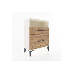 Arges Komodin Tek Raflı 2 Çekmeceli 60x30x80 Aytaşı-çam