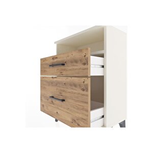 Arges Komodin Tek Raflı 2 Çekmeceli 60x30x80 Aytaşı-çam