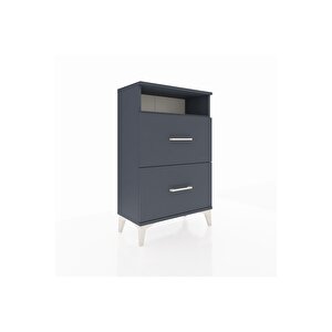 Arges Komodin Tek Raflı 2 Çekmeceli 60x30x96 Antrasit-antrasit