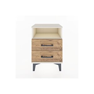 Arges Komodin Tek Raflı 2 Çekmeceli 44x30x64 Aytaşı-çam