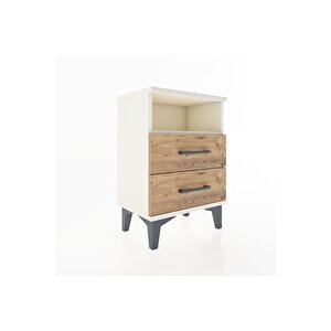 Arges Komodin Tek Raflı 2 Çekmeceli 44x30x64 Aytaşı-çam