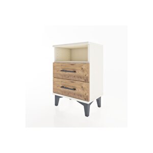 Arges Komodin Tek Raflı 2 Çekmeceli 44x30x64 Aytaşı-çam