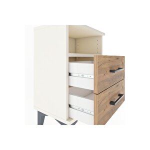 Arges Komodin Tek Raflı 2 Çekmeceli 44x30x64 Aytaşı-çam