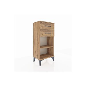 Arges Komodin Tek Raflı 2 Çekmeceli 44x30x96 Çam-çam