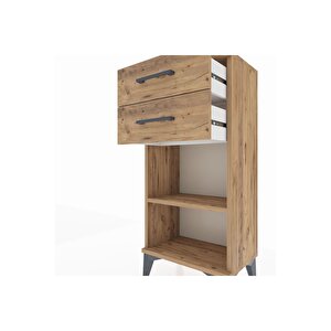Arges Komodin Tek Raflı 2 Çekmeceli 44x30x96 Çam-çam