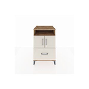 Kronos Komodin 2 Raflı Tek Çekmeceli 2 Kapaklı 60x59x96 Çam-aytaşı