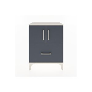 Arges Komodin 2 Raflı Tek Çekmeceli 2 Kapaklı 60x30x80 Aytaşı-antrasit