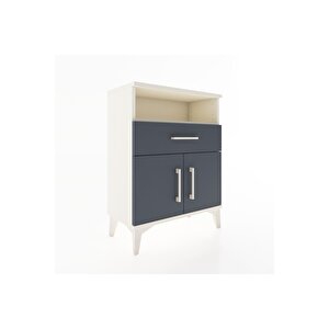 Arges Komodin 2 Raflı Tek Çekmeceli 2 Kapaklı 60x30x80 Aytaşı-antrasit