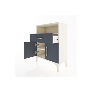 Arges Komodin 2 Raflı Tek Çekmeceli 2 Kapaklı 60x30x80 Aytaşı-antrasit