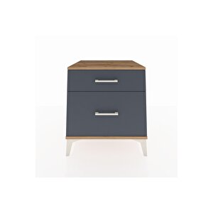 Kronos Komodin 2 Çekmeceli 60x59x64 Çam-antrasit