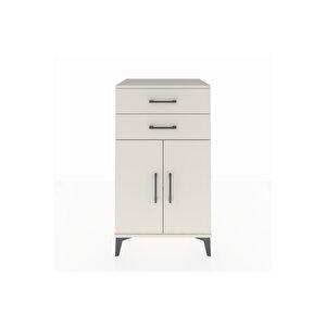 Hyperion Komodin Tek Raflı 2 Çekmeceli 2 Kapaklı 60x44x106 Aytaşı-aytaşı