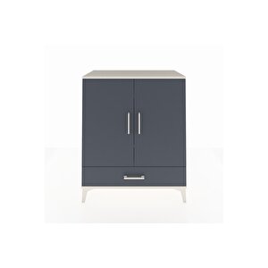 Hyperion Şifonyer 3 Raflı Tek Çekmeceli 2 Kapaklı 88x44x106 Aytaşı-antrasit