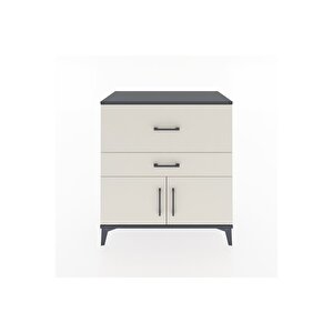 Hyperion Şifonyer 2 Çekmeceli 2 Kapaklı 88x44x96 Antrasit-aytaşı