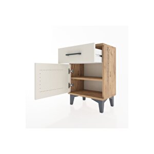 Arges Komodin Tek Raflı Tek Kapaklı 44x30x64 Çam-aytaşı