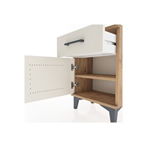 Arges Komodin Tek Raflı Tek Kapaklı 44x30x64 Çam-aytaşı