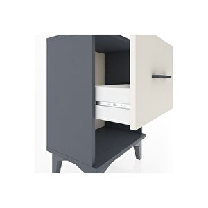 Arges Komodin Tek Çekmeceli 44x30x64 Antrasit-aytaşı