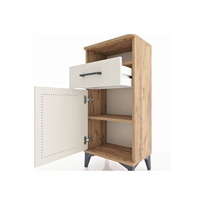 Arges Komodin 2 Raflı Tek Çekmeceli Tek Kapaklı 44x30x96 Çam-aytaşı