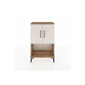 Arges Komodin 2 Raflı 2 Kapaklı 60x30x96 Çam-aytaşı