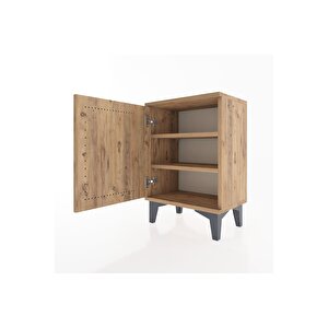 Arges Komodin 2 Raflı Tek Kapaklı 44x30x64 Çam-çam