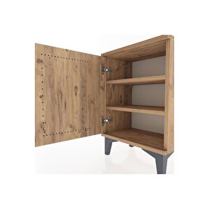 Arges Komodin 2 Raflı Tek Kapaklı 44x30x64 Çam-çam