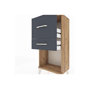 Arges Komodin 2 Çekmeceli 44x30x96 Çam-antrasit