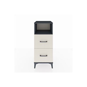 Hyperion Komodin Tek Raflı 2 Çekmeceli 44x44x106 Antrasit-aytaşı