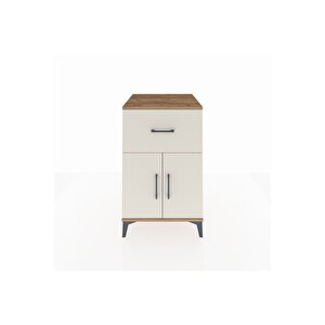 Kronos Komodin Tek Raflı Tek Çekmeceli 2 Kapaklı 60x59x96 Çam-aytaşı