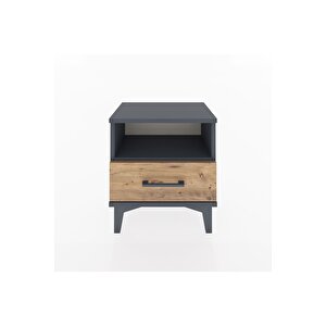 Arges Komodin Tek Raflı Tek Çekmeceli 44x30x48 Antrasit-çam