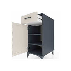Kronos Komodin 2 Raflı Tek Çekmeceli Tek Kapaklı 44x59x96 Antrasit-aytaşı