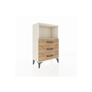 Arges Komodin Tek Raflı 3 Çekmeceli 60x30x96 Aytaşı-çam