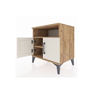 Hyperion Komodin 2 Raflı 2 Kapaklı 60x44x64 Çam-aytaşı