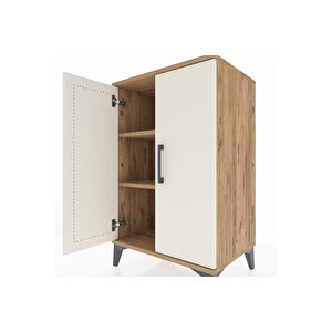 Hyperion Komodin 2 Raflı 2 Kapaklı 60x44x96 Çam-aytaşı