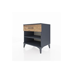 Hyperion Komodin Tek Raflı Tek Çekmeceli 60x44x64 Antrasit-çam