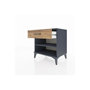 Hyperion Komodin Tek Raflı Tek Çekmeceli 60x44x64 Antrasit-çam