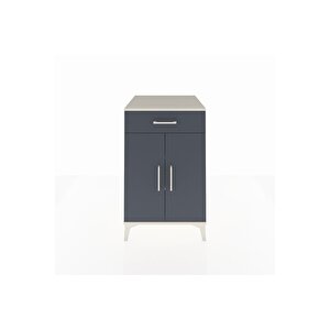 Kronos Komodin 2 Raflı Tek Çekmeceli 2 Kapaklı 60x59x96 Aytaşı-antrasit