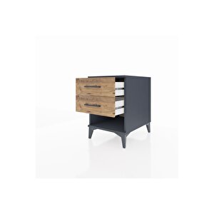 Kronos Komodin 2 Çekmeceli 44x59x64 Antrasit-çam