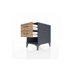 Kronos Komodin 2 Çekmeceli 44x59x64 Antrasit-çam