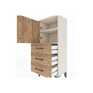 Arges Komodin 2 Raflı 3 Çekmeceli Tek Kapaklı 44x30x106 Aytaşı-çam