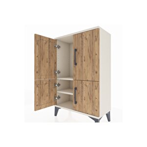 Arges Komodin 2 Raflı 4 Kapaklı 60x30x96 Aytaşı-çam