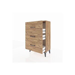 Arges Komodin 3 Çekmeceli 60x30x96 Çam-çam